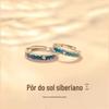 Anel de Prata Pôr do Sol Siberiano para Casal para Mulheres e Homens Um Par de Anéis de Design de Nicho de Luxo Leve Presente para Namorada
