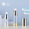 Plating UV médio transparente reto redondo frasco a vácuo AS Dourado Prata frasco spray essência frasco vazio emulsão dividido em frascos