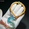 Pulsera de Cuentas de Bodhi Columna de Dragón Atrae Riqueza Hulusi 6mm Estilo Pareja Pulsera de Cuentas de Oración Budista Círculo Único Regalo para Hombres y Mujeres