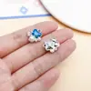 Colgante de Cristal de Aleación Azul Estilo Ins Chica Dulce Encanto Pulsera DIY Collar Pendientes Accesorios de Joyería