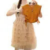 Traje de Verano para Niñas 2025 Nuevo Llegado de Verano Moda Infantil CUHK Top de Cuello Redondo Manga Corta Falda de Malla Moderna