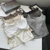 Top tubo de menina quente, ajuste fino, roupa interior de emagrecimento, camisola escovada com enchimento no peito, roupa exterior, camisola, colete quente