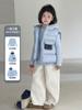 Tutu Elefantito Niños Otoño e Invierno Nuevo Chaleco con Capucha de Capas Tejido Cálido Moderno Sencillo Conjunto de Dos Piezas