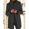 Transfronterizo Otoño e Invierno 2025 Transfronterizo Europeo y Americano Ropa de Mujer Nueva Amazon eBay Retro Color Sólido Cuello Alto con Botones Lana