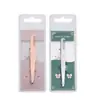 Pinza para cejas de acero inoxidable con peine boca oblicua oro rosa 1.2 de grosor pinzas para cejas pinzas depiladoras para vello facial pinzas para barba herramientas de belleza para cejas