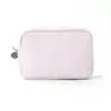 Bolsa de Maquillaje Seersucker, Bolsa de Almacenamiento Portátil Rayada, Neceser de Viaje, Bolso Cuadrado Pequeño con Elementos de Moda y Compartimentos de Rejilla