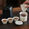 Juego de té de viaje portátil, venta al por mayor, juego de té de kung fu para exteriores, apto para taza exprés, regalo de negocios chino para vacaciones, logotipo