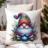 Funda de Almohada de Elfo Navideño de Invierno Pintada a Mano con Acuarela Decoración de Cojín para Sofá del Hogar Amazon Transfronteriza