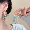 Pendientes Florales Frescos Primavera/Verano 2025 para Mujer, Tachuelas de Perlas Ligeras de Lujo de Gama Alta, Súper Hada Versátiles, Pendientes Elegantes