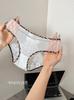 Braguitas de Encaje con Estampado de Leopardo, Diseño Sexy Levanta Glúteos, Transparente de Encaje con Lazo de Campana Cruzado de Cintura Baja para Mujer
