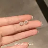 Muito brilhante! Brincos Quadrados de Zircônia Exquisitos Super Brilhantes para Mulheres Luxo Leve Nicho Elegante All-match
