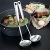 Venta al por mayor del fabricante Cuchara Doméstica Estilo Coreano de Acero Inoxidable 304, Cuchara Espesa para Gachas, Cuchara Sopera de Cabeza Grande, Cuchara de Mango Largo, Cuchara Coladora para Sopa