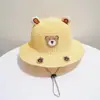 Sombrero de Protección Solar para Bebés, Lindo Sombrero de Paja de Panda, Sombrero de Pescador para Niños, Protección Solar, Protección UV, Sombrero de Sol para Niña, Sombrero de Sol para Niño