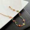 Pulseira de Flor Margarida Pequena Fresca Colar Colorido de Nicho Colar Feminino Estilo Ins Design de Cor Contrastante Acessórios Corrente para Clavícula