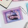 Portatarjetas de Monedas Transparente Funda para Tarjetas PVC Mini Cierre de Broche Brillante Porta Tarjetas de Comida Billetera de Monedas Linda Femenina