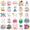 50 Pegatinas de Feliz Cumpleaños Película Flash Láser Feliz Cumpleaños Creativas Impermeables Decorativas para Cuaderno