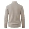 Suéter chaqueta de punto jacquard con cuello alto para hombre, comercio exterior transfronterizo, otoño e invierno, chaqueta cárdigan gruesa con cremallera y forro polar para hombre