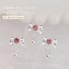 Internet celebridade luz luxo borboleta borla unha jóias flash rosa diamante arco amor pérola pingente diy unha broca