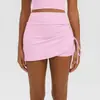 Nuevo Estilo Transfronterizo Alta Elasticidad Transpirable Tacto Nude Fruncido Falso Dos Piezas Falda de Yoga Deporte Running Fitness Ropa de Yoga