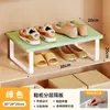 Armário de sapatos prateleira em camadas rack de armazenamento armário organizador de prateleira divisória de sapato de couro prateleira de armazenamento divisória de sapato doméstico