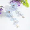 Brincos de Franja com Flores de Alto Padrão Estilo Coreano Transfronteiriços com Design Doce e Simples, Pétalas Tridimensionais, Brincos Longos