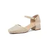 Sandalias Huecas de Estilo Francés Zhr para Mujer, Nuevo Modelo Verano 2026, Tacón Grueso, Transpirables, Versátiles Zapatos Mary Jane