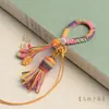 Kit de Accesorios para Llaveros DIY con Adornos Colgantes, Borlas, Colgantes, Borlas de Hilo de Algodón Tejido a Mano Estilo Étnico