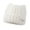 Gorro de Punto de Lana Estilo Coreano Cálido con Orejas de Gato Otoño Invierno Protección para los Oídos al Aire Libre para Mujer Versátil con Forro de Forro Polar Hace que la Cara Parezca Más Pequeña