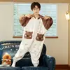 Pijama de una pieza para niños, Otoño e Invierno, Franela Engrosada Anti-Patada Cálido Coral Fleece, para Niños Medianos y Grandes, Ropa de Casa para Niñas