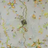 Tecido Bordado com Lantejoulas Iridescentes em Rede em Estoque, Tecido Bordado com Lantejoulas Multicor para Vestidos Artesanais DIY