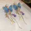 Pendientes de Diamante Brillante con Forma de Mariposa de Moda Transfronteriza Europea y Americana, Pendientes de Lujo Ligero de Gama Alta, Pendientes de Diseño Nicho al por Mayor