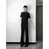 Pantalones rectos simples de color liso y caída suave estilo streetwear japonés para hombre para primavera y otoño, pantalones versátiles de moda sin planchado hasta el suelo