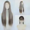 Pelucas europeas y americanas 13*4 color mixto cabello largo lacio peluca de encaje frontal fibra sintética de alta temperatura pieza para la cabeza fabricante entrega directa