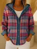 Cárdigan Sudadera con Capucha y Botones Estampado Floral Retro Transfronterizo Europeo y Americano para Mujer, Holgado, Casual, Manga Larga, Prenda Exterior