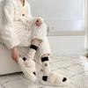Calcetines de Contraste Bordados en Blanco y Negro Calcetines de Media Caña para Mujer Otoño e Invierno Gruesos Cálidos Estilo Japonés para Exterior Calcetines Apilados de Cibercelebridad