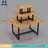 Expositor Promocional Papelería Isla para Madre y Bebé Apilador Gabinete de Exhibición de Cosméticos de Alta Calidad Mesa Flujo de Tres Niveles Estantería de Acero y Madera