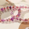 Pulseira de Cristal Super Sete Natural para homens e mulheres cabelo roxo triciclo espinha dorsal ouro morango moda mineral MICA pulseira atacado