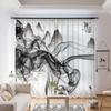Cortina para Toda la Casa Nuevo Estilo Chino Zen Loto Bergamota Estudio Sala de Té Sala de Estar Conservación de la Salud Protección Solar Gasa para Ventana