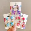 Clip de oreja de Kulomi Clip de oreja para niños Dibujo animado Sin agujeros en las orejas Pendientes anti-dolor para niñas Pendientes de niña Pequeña joyería Clip de oreja