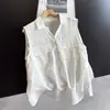 2026 Nuevo Verano Estilo Delgado Elegante Adelgazante Cuello en V Sin Mangas Top Blusa de Ramio Camisa Base Venta al por Mayor H10Ct3922