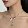 Colar de Pérolas de Alto Padrão Ursinho de Pelúcia Microcravejado com Zircônia Estilo Menina Doce, Corrente de Clavícula Estilo Ins Única e na Moda Atacado