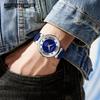 SANDA SANDA Novo 3212 dois pinos luz noturna à prova d'água com incrustação de diamante moda relógio simples de moda masculino e feminino