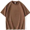 Nueva Camiseta de Ante Verano 2026 Camiseta de Manga Corta de Peso Pesado 220g Color Puro Manga Corta Unisex Ropa de Pareja