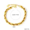 Pulsera Popular Transfronteriza de Acero Inoxidable, Estilo Ins Cadena Gruesa Metálica Europea y Americana Pulsera Chapada en Oro de 18K Joyería, Venta Directa del Fabricante