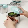 Caja de Embalaje para Refrigerador de Acero Inoxidable para Verduras y Frutas, Caja para Almuerzo Calentable en Microondas Doméstico, Caja Redonda Portátil de Almacenamiento para Cocina