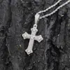Joias Hip-Hop Transfronteiriças Europeias e Americanas Colar com Pingente de Cruz Retrô Marca da Moda Zircônia Personalizada Colar Masculino Atacado
