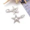 Accesorios para joyería DIY chapado en cobre oro real 18k serie oceánica colgantes pequeños delfín estrella de mar tortuga pulsera collar colgante