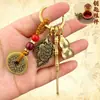 Calabaza del Año Nuevo Zodiacal Una Hoja Genera Riqueza Cinco Monedas Emperador Cuchara de Oreja Atrae Riqueza y Bendiciones Llavero Colgante Exquisito