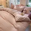 Juego de ropa de cama de cuatro piezas de algodón puro cepillado Clase A, ropa de cama de algodón de alta gama, funda de edredón gruesa, juego de tres piezas para estudiantes, sábana plana y sábana bajera