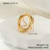 Juego de Joyería de Acero Inoxidable Hueco Geométrico Personalizado Estilo Europeo y Americano Transfronterizo Collar Pulsera Pendientes Anillo Versátil Venta al por Mayor